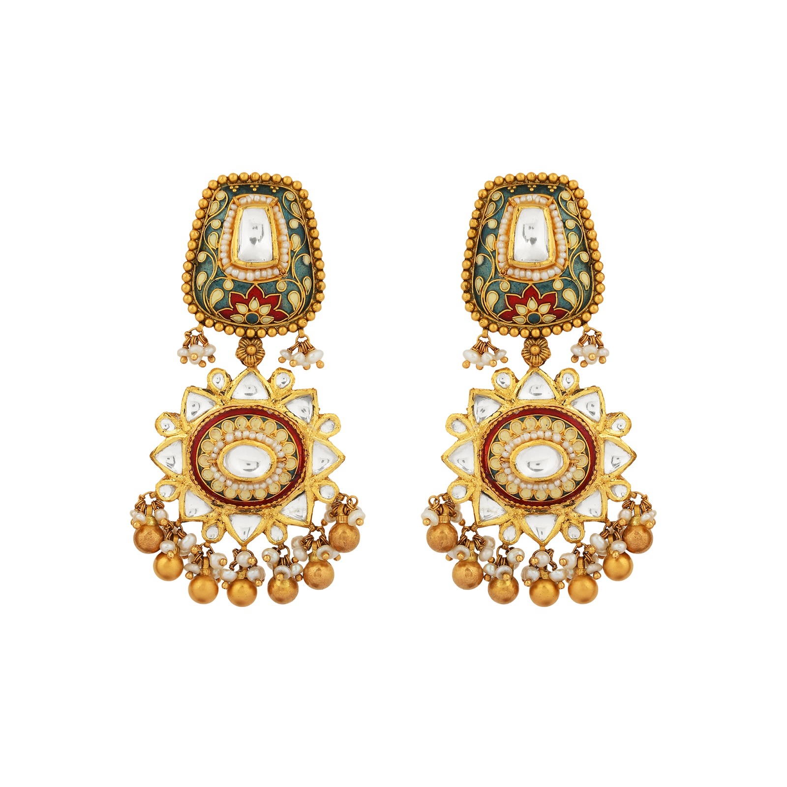 Royal Cascade Emerald Jhumkas